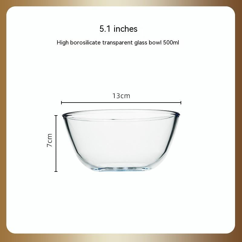 Japanese-Inspired Transparent Glass Salad Bowl