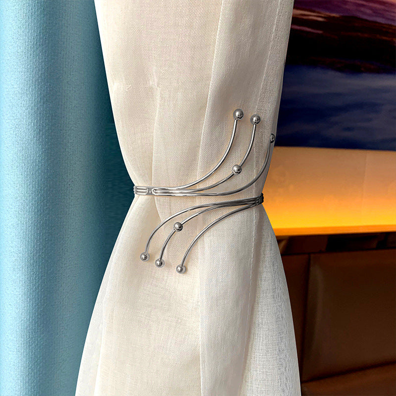Minimalist Metal Curtain Holdbacks - Gold & Silver