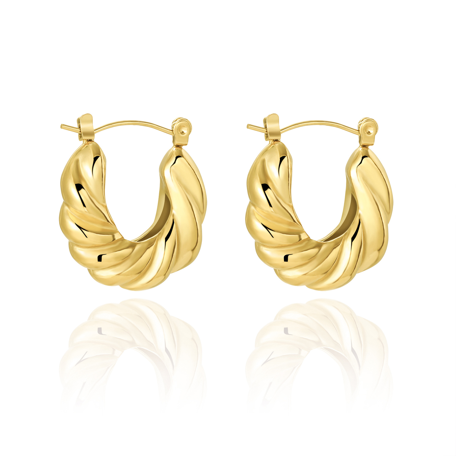 Gold-Plated Crescent Earrings