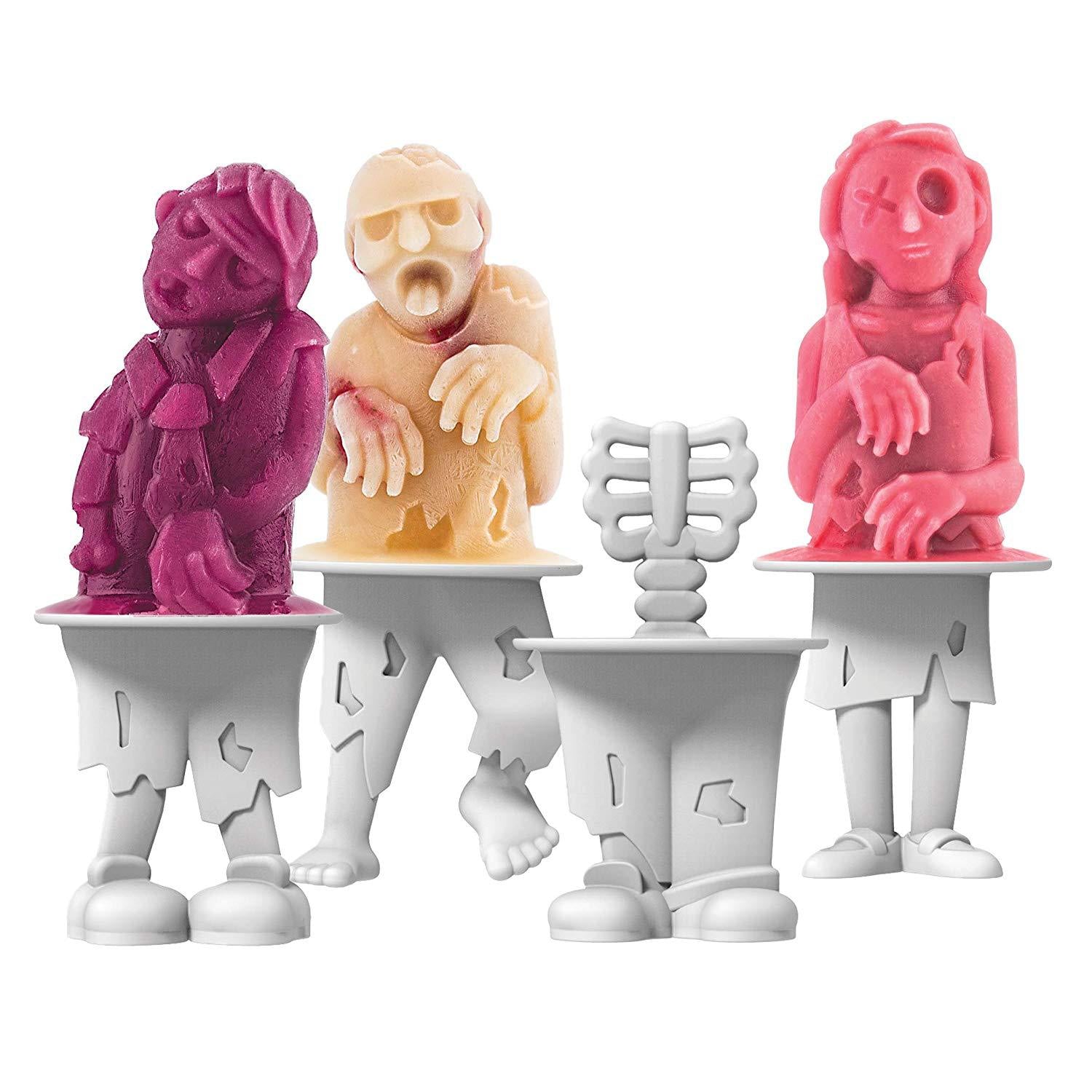 Skull Silicone Popsicle Mold Set - 4 Pieces with Sticks