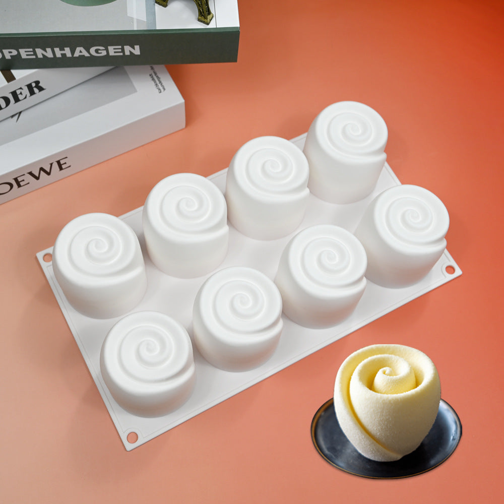 Artisan Rose Silicone Mousse Mold - 8 Cavity
