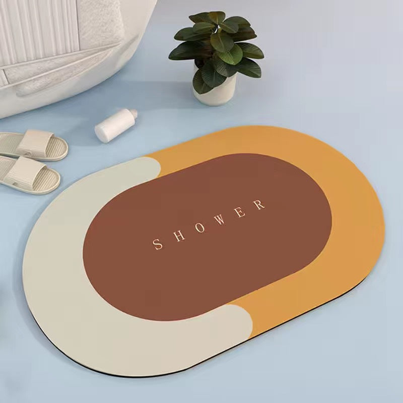 Quick-Dry Soft Bath Mat, Oval or Half-Round