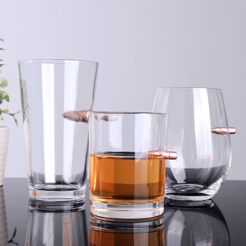 Crystal Whiskey Glass with Bullet Design