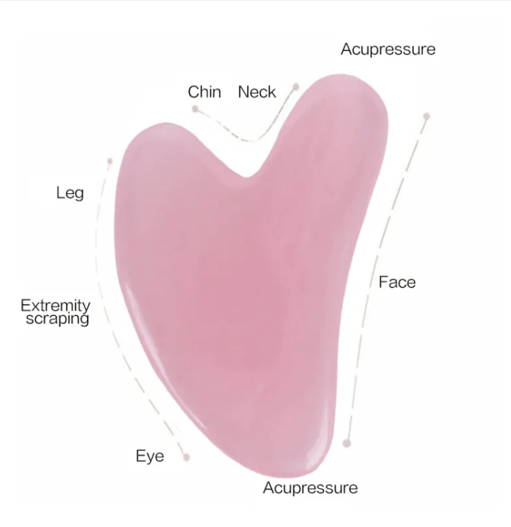 Facial Beauty Massage, Tendons, Love Heart Shape, Facial Scraping, Synthetic Beeswax Resin Crystal - WowStore.live