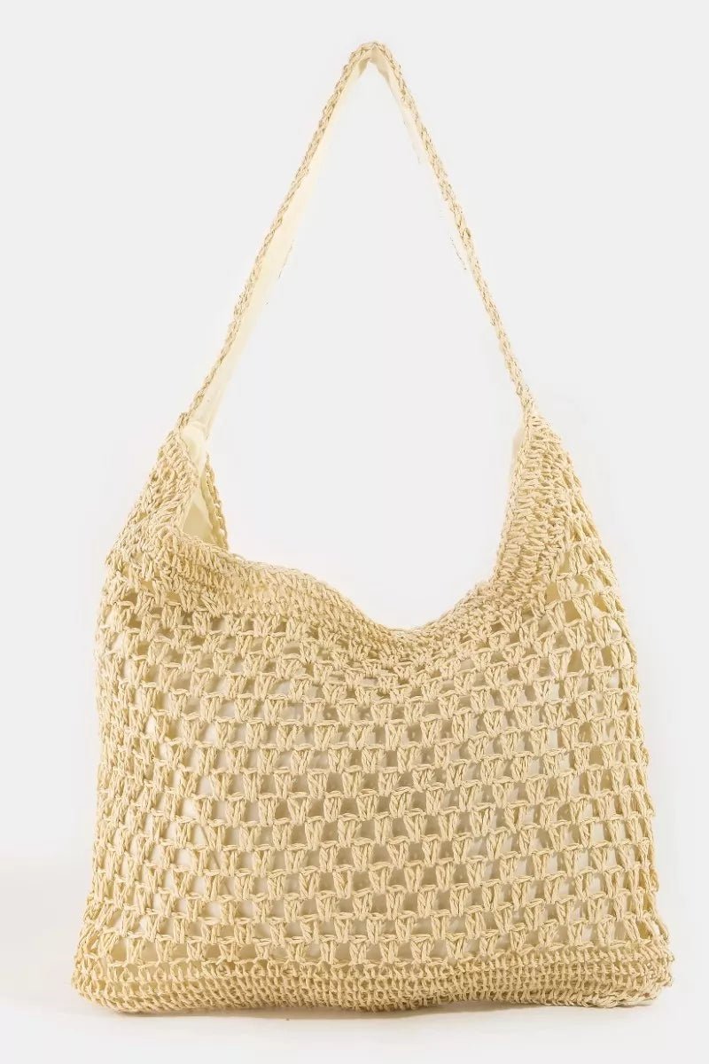 Fame Intricate Straw Weave Large Shoulder Bag - Wow Store