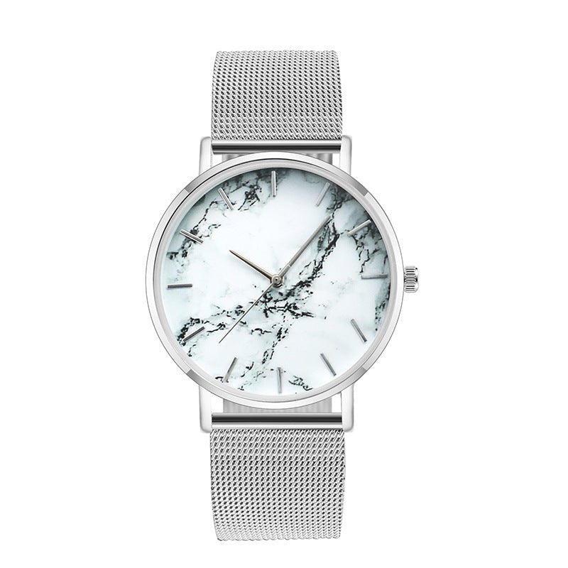 Fashion Rose Gold Mesh Band Creative Marble Female Wrist Watch Luxury Women Quartz Watches Gifts Relogio Feminino - Wow Store
