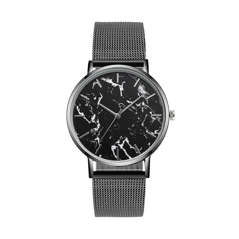 Fashion Rose Gold Mesh Band Creative Marble Female Wrist Watch Luxury Women Quartz Watches Gifts Relogio Feminino - Wow Store