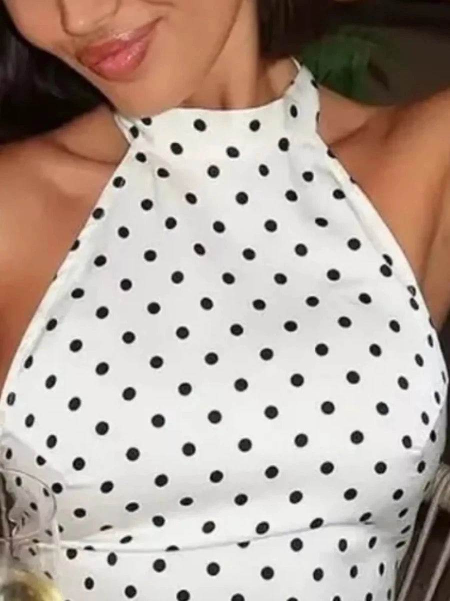 Faye Polka Dot Sleeveless Mini Dress - WowStore.live