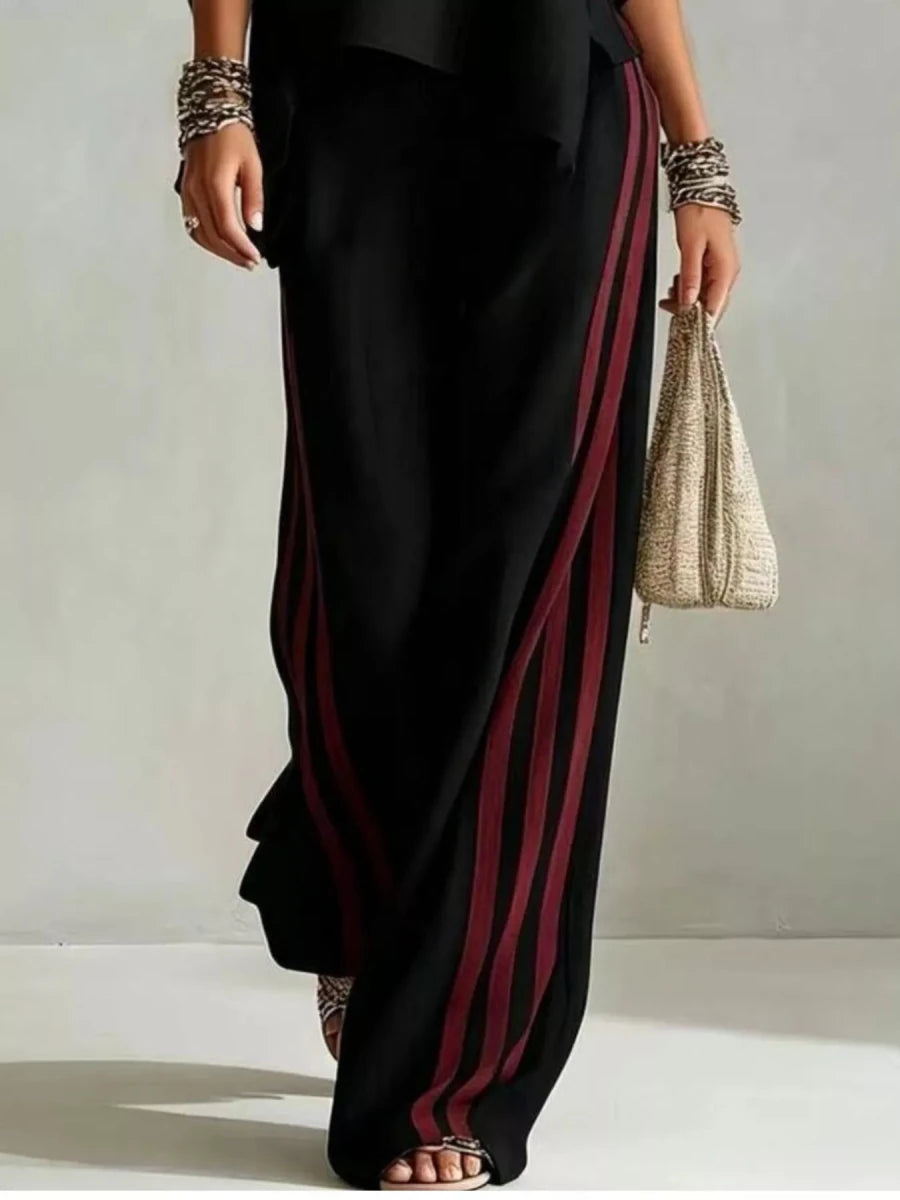 Faye Striped 3/4 Sleeve Top and Pants Set - WowStore.live