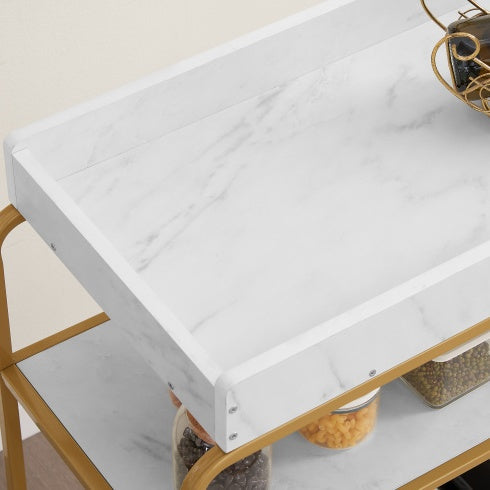 6-Tier Luxury Bar Cart with Wine Rack