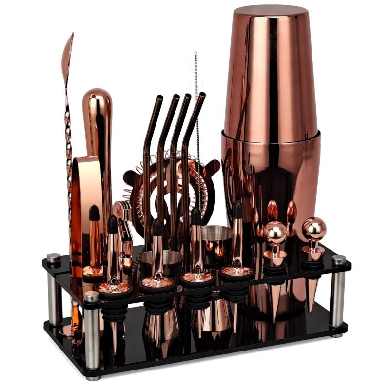 20-Piece Cocktail Shaker Bar Tool Set - Black