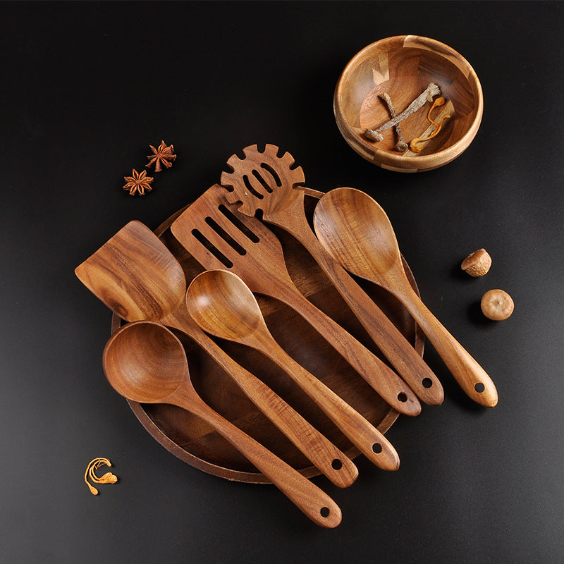 Premium Teak 7-Piece Kitchen Utensil Set