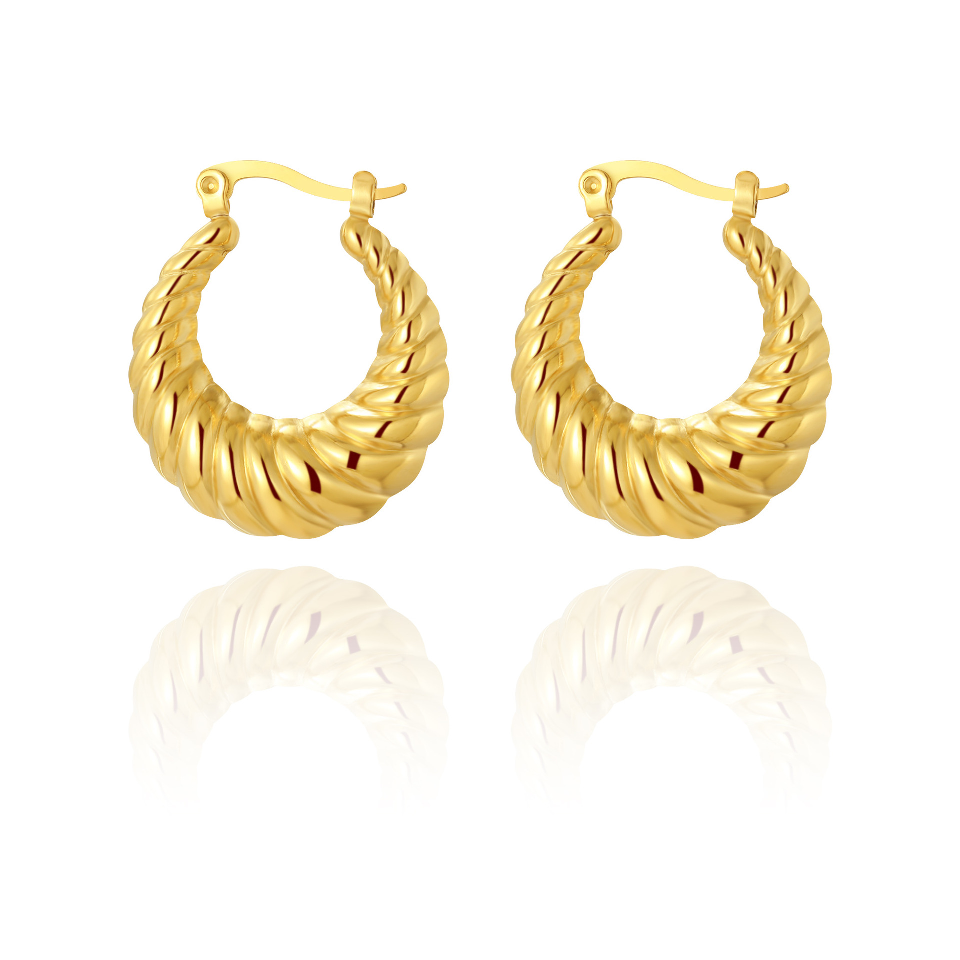 Gold-Plated Crescent Earrings