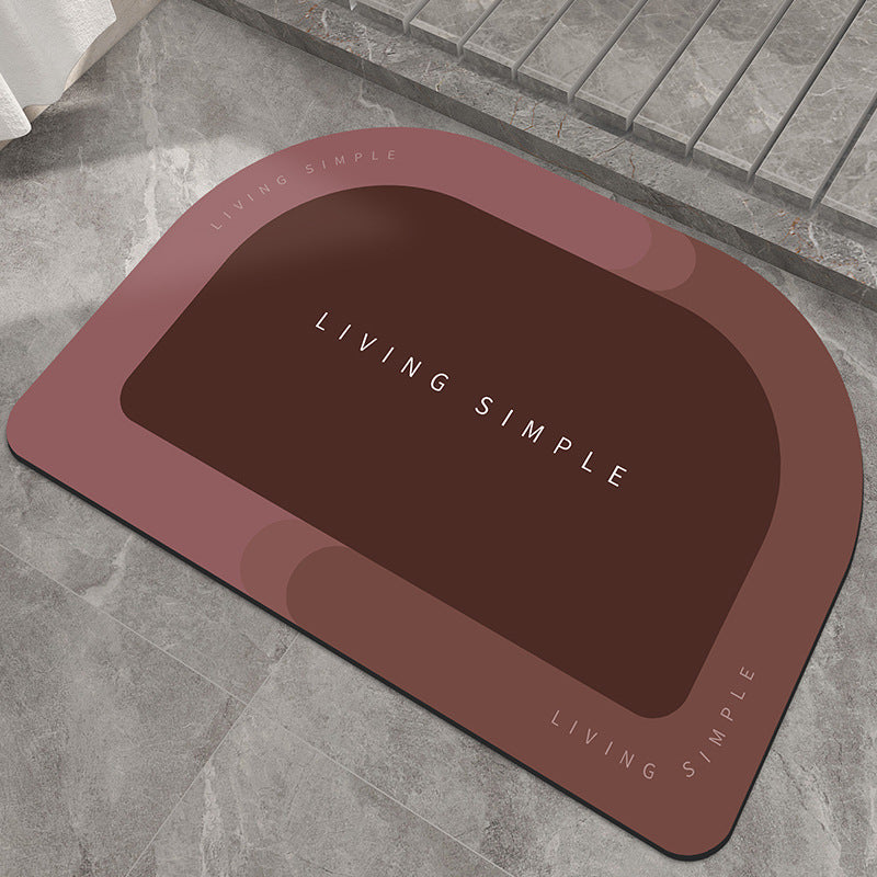 Quick-Dry Soft Bath Mat, Oval or Half-Round