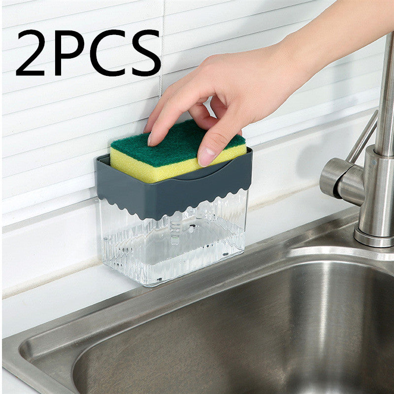 2-in-1 Soap Dispenser with Sponge Caddy