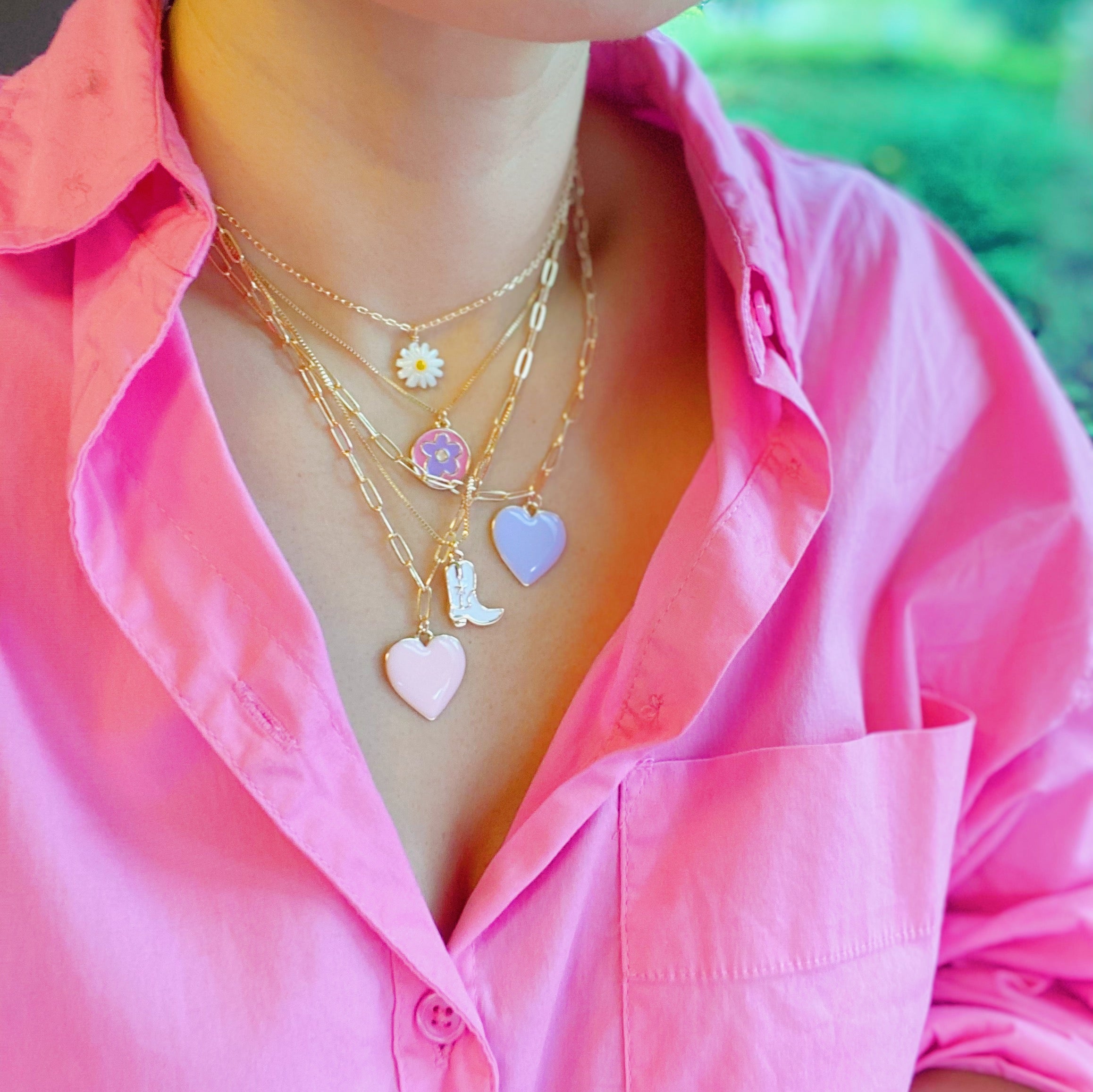 Reversible Soft Heart Pendant Necklace