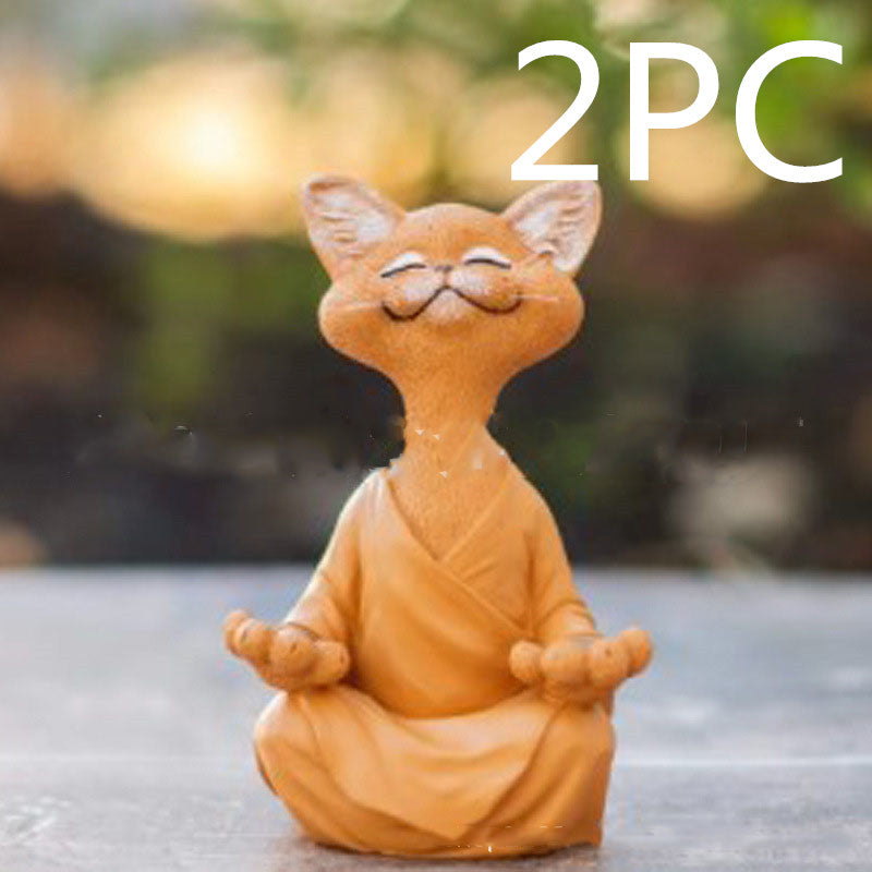 Meditating Cat Figurine