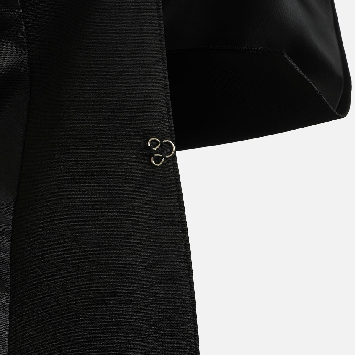 Black Oversized Cropped Blazer with Stand Collar