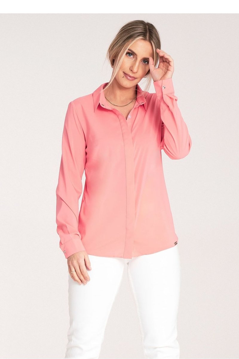 FIGL long sleeve shirt elegant versatile top on woman model wearing professional office outfit
