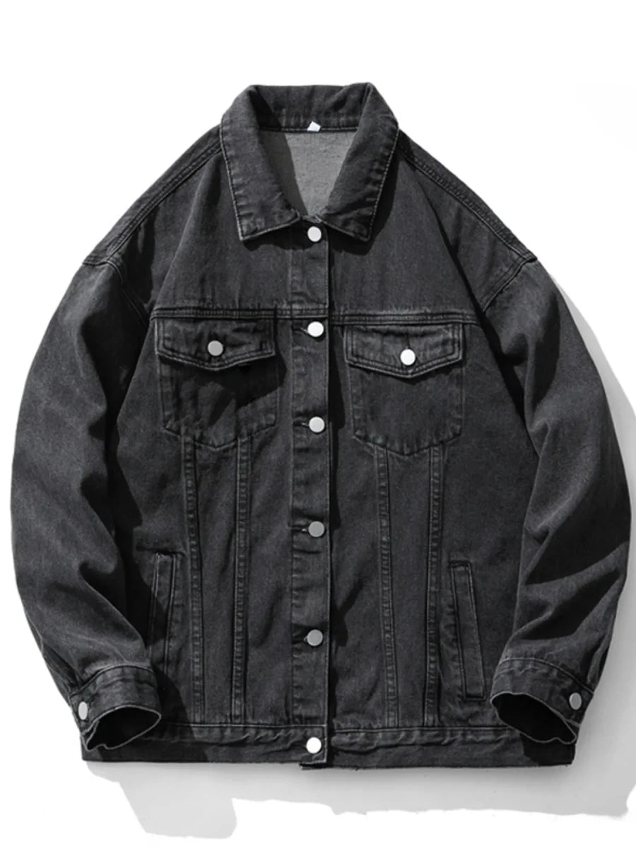 Fine Tune Men's Wash Oversized Denim Jacket - WowStore.live