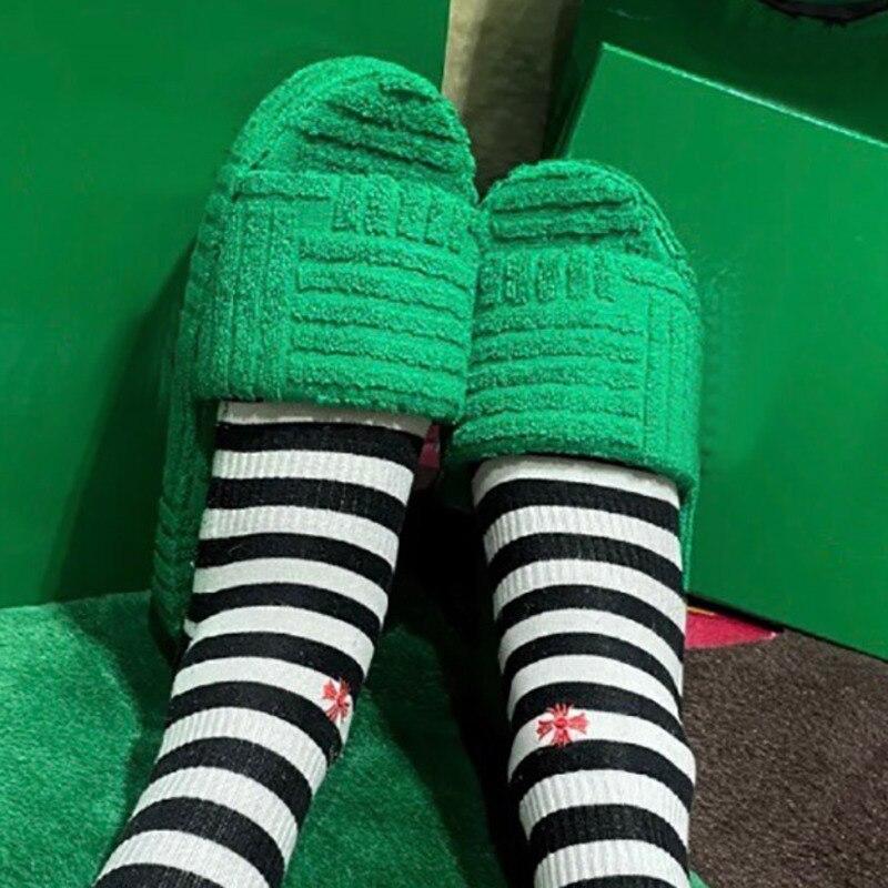 Flat Thick Furry Slippers Women Comfort Leisure Beach Shoes - Wow Store