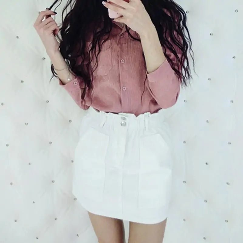 Flattering Denim Skirt with Stylish Gathered Waist | wowstore.live - Wow Store