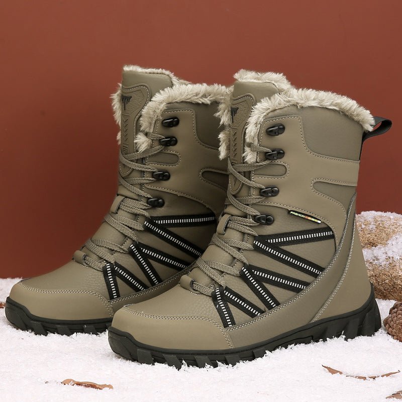 Fleece-Lined High Winter Boots in brown