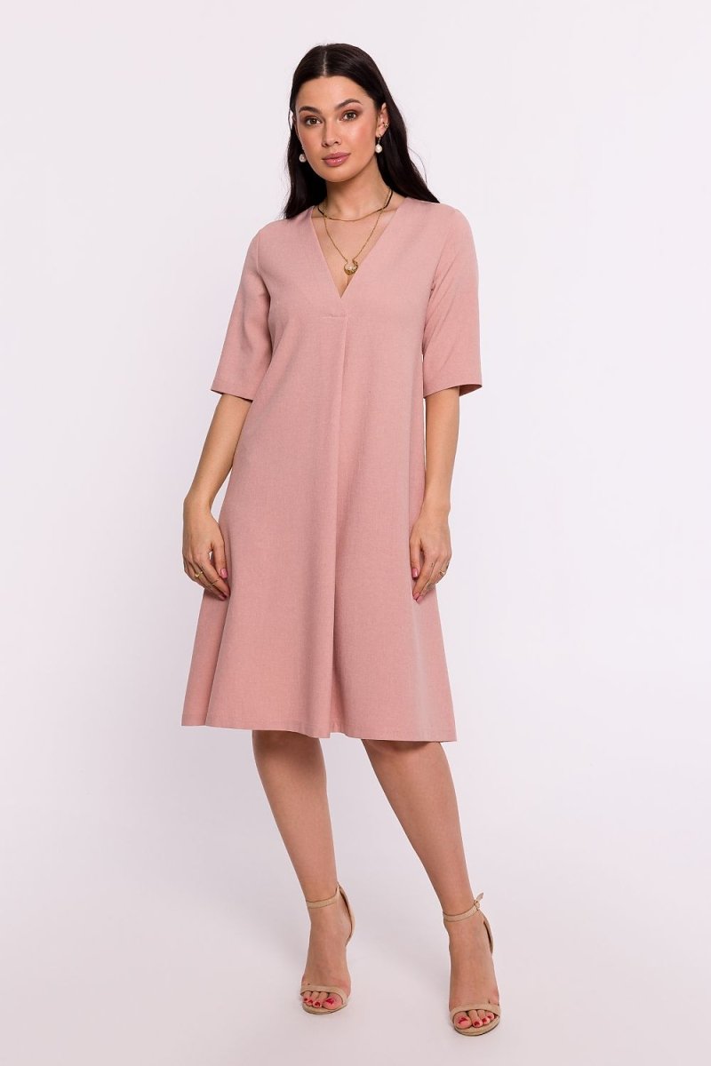Elegant women's day dress with floral print, lightweight fabric, and flattering A-line silhouette | BeWear