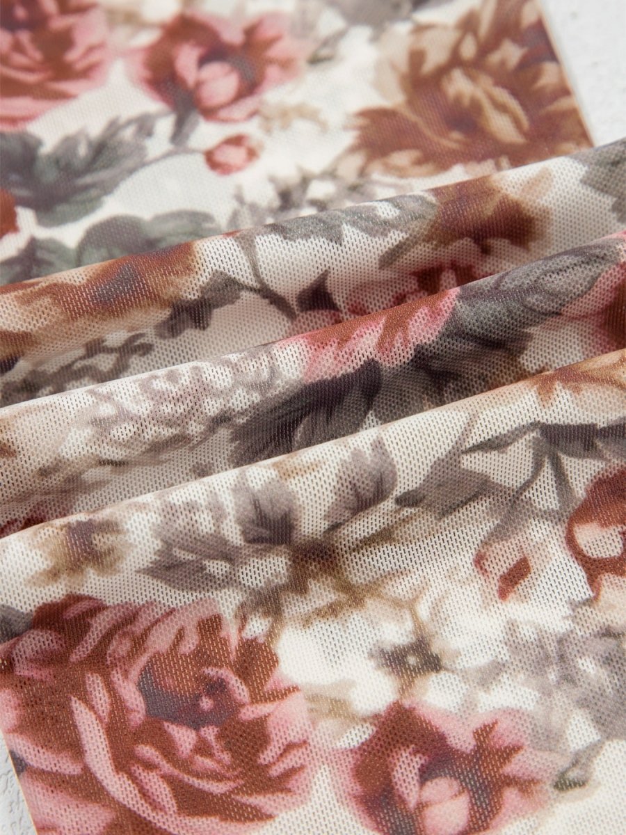 Floral Print Flounce Sleeve Blouse - Wow Store
