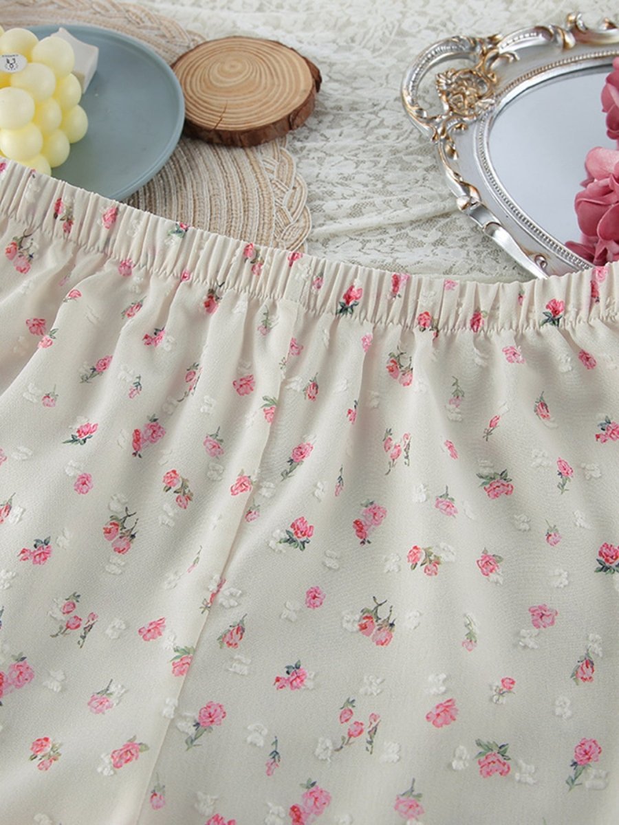Floral Print Lace Trim Cami and Shorts Set - Wow Store