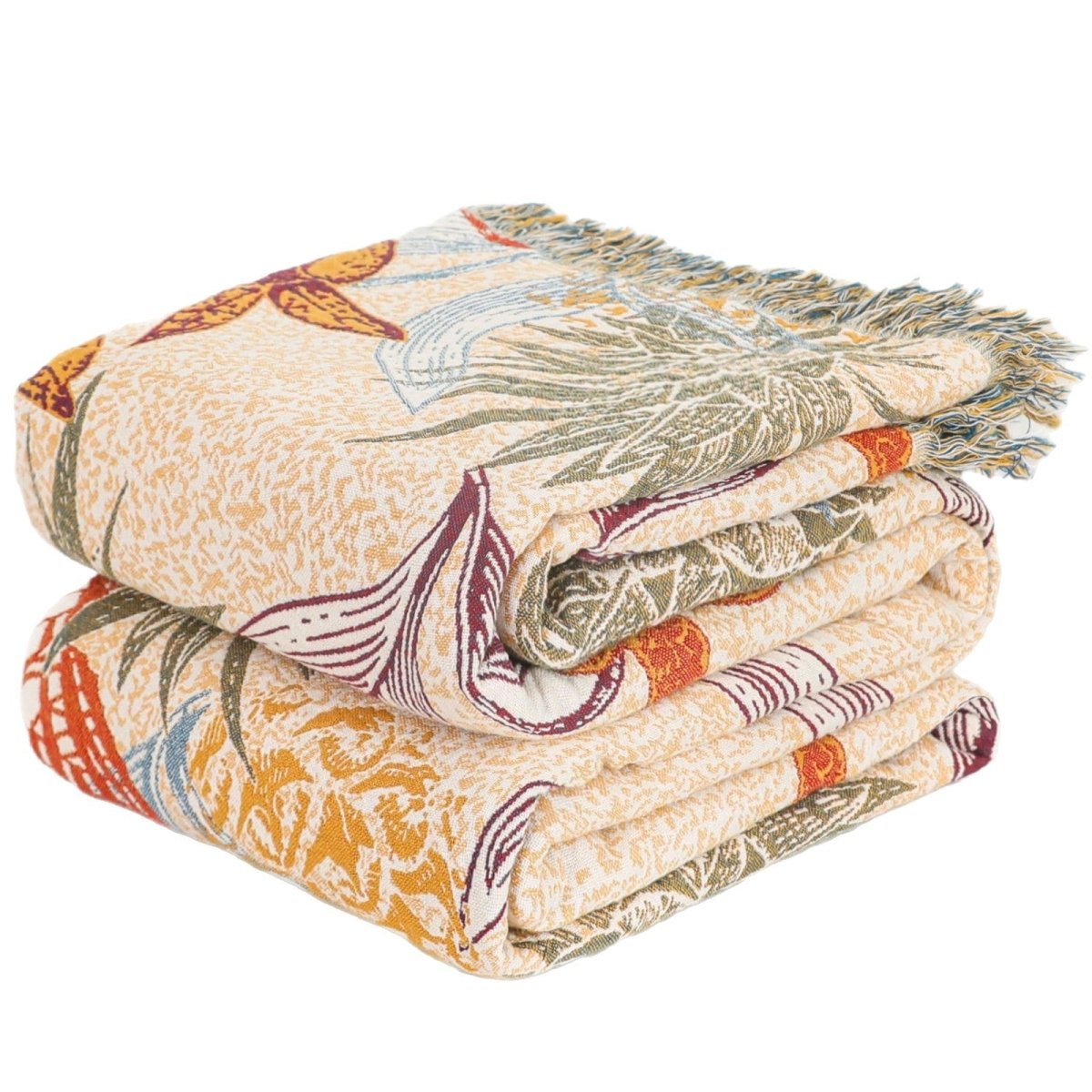 Floral Woven Bedspread with Fringe, 200 x 230 cm — view 5
