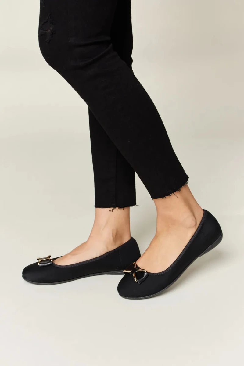 Forever Link Metal Buckle Flat Loafers - Wow Store