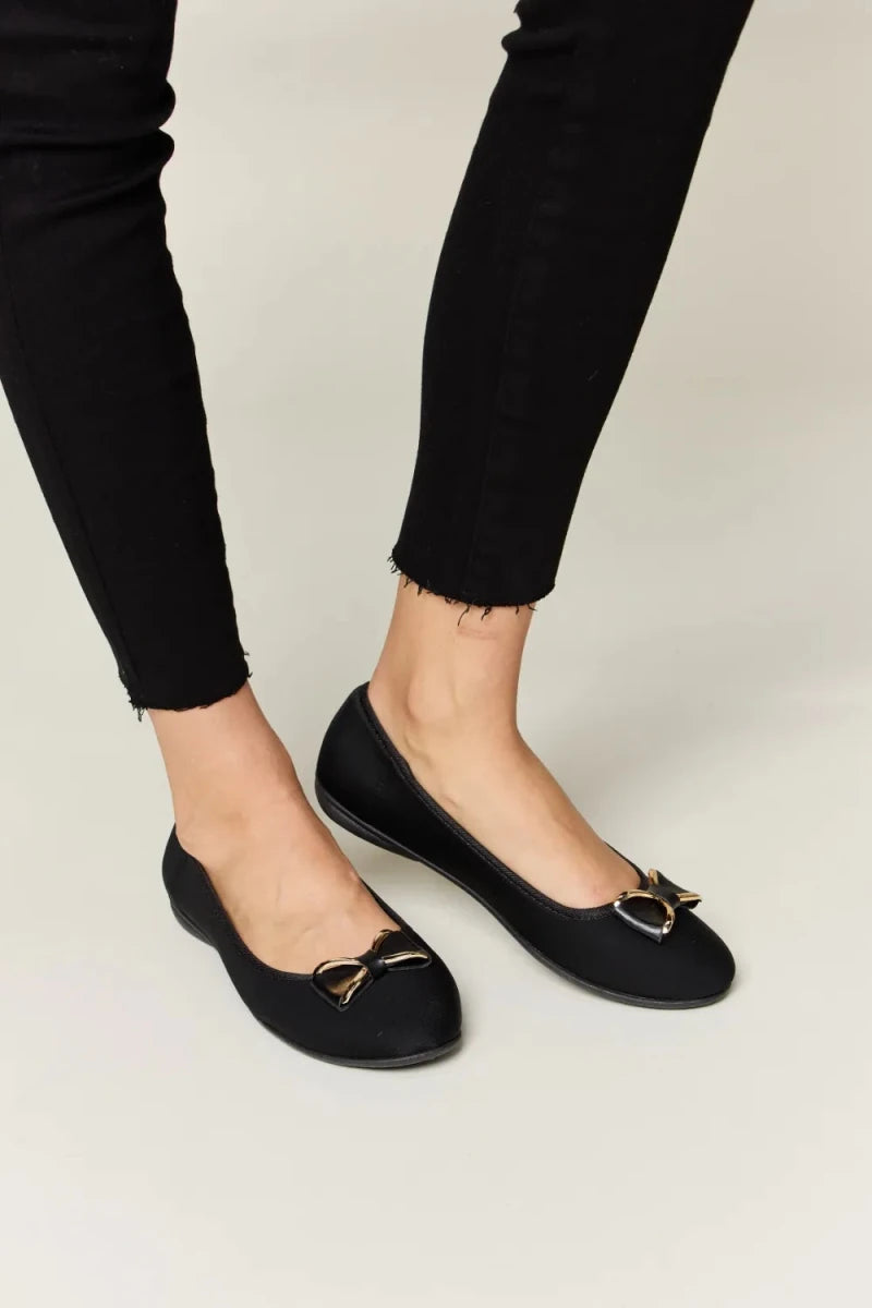 Forever Link Metal Buckle Flat Loafers - Wow Store