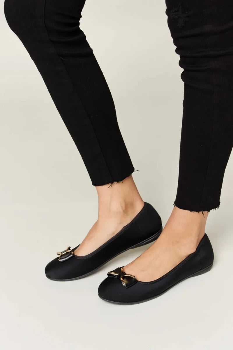 Forever Link Metal Buckle Flat Loafers - Wow Store