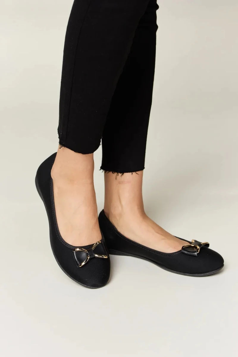 Forever Link Metal Buckle Flat Loafers - Wow Store