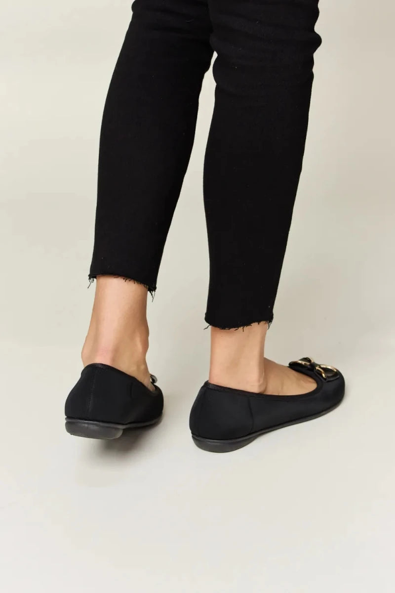 Forever Link Metal Buckle Flat Loafers - Wow Store
