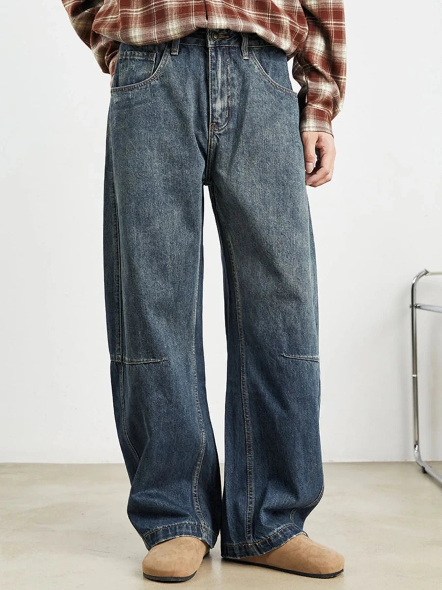 Fresh Edge Men's Relaxed Fit Drawstring Wash Jeans - WowStore.live