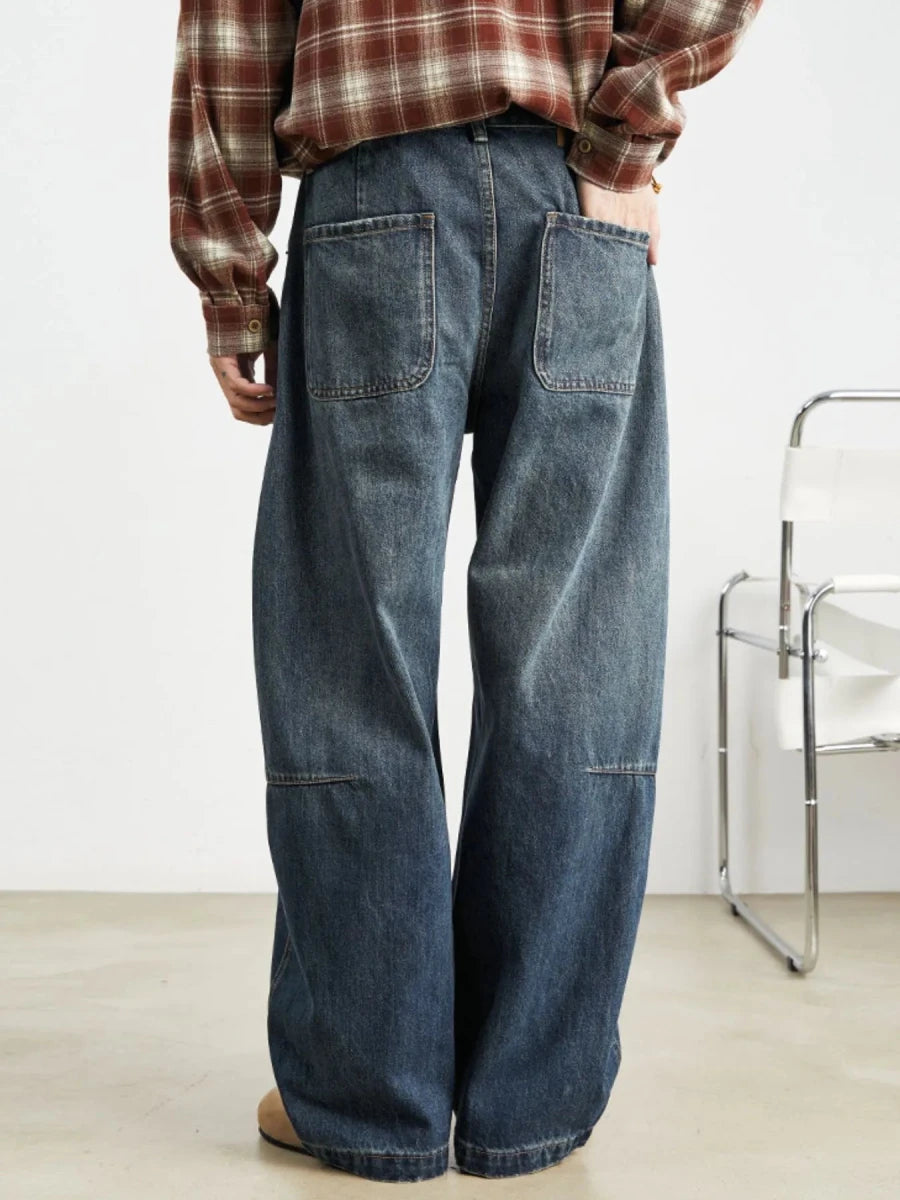 Fresh Edge Men's Relaxed Fit Drawstring Wash Jeans - WowStore.live