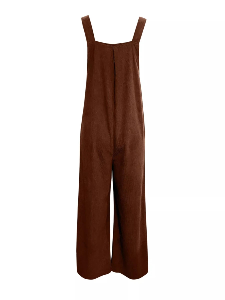 Front Ruched Wide Leg Jumpsuit with Pockets - Wow Store