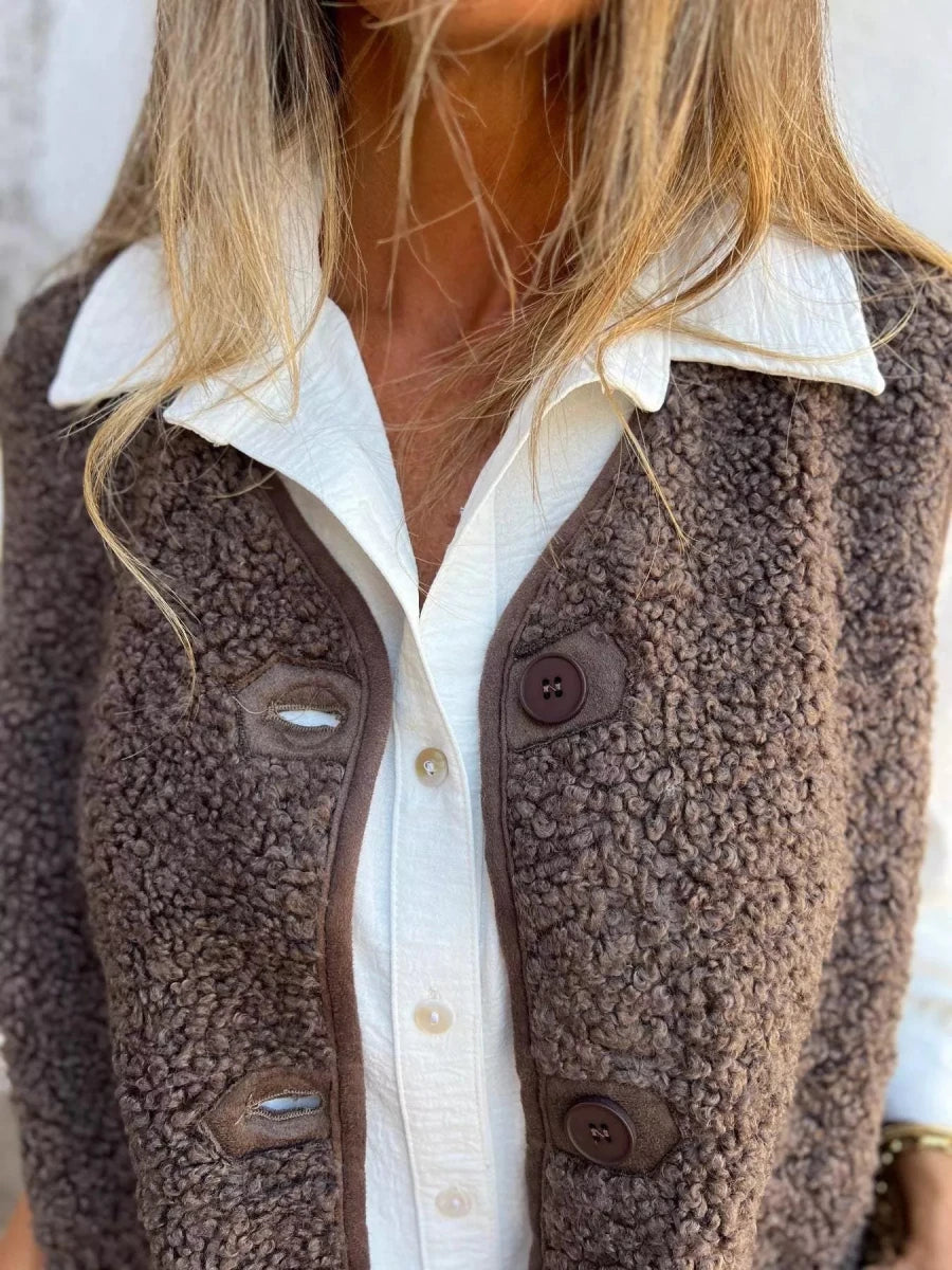 Full Size Cozy Sherpa Fleece Button - Up Vest Coat with Pockets Plus Size - Wow Store