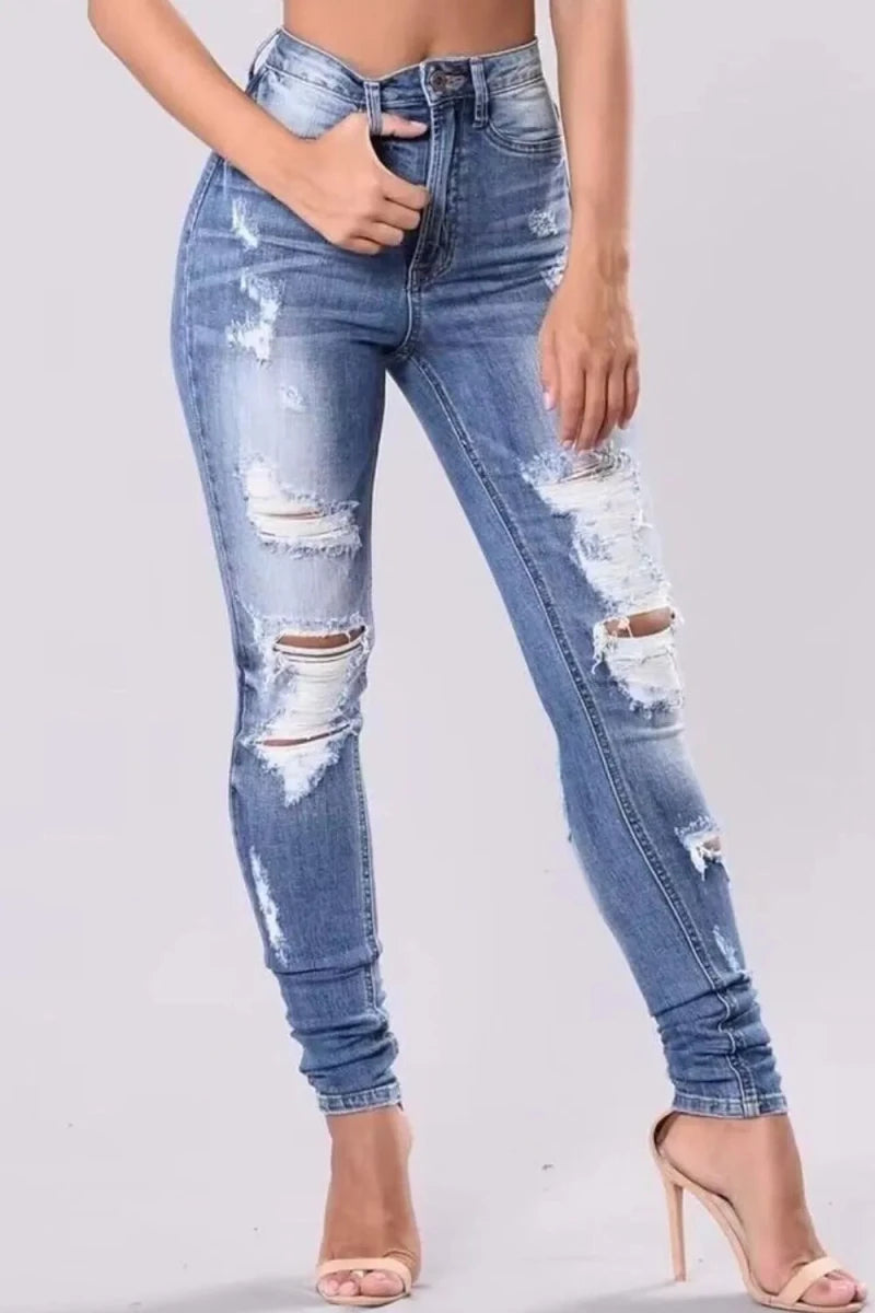 Full Size Distressed Skinny Jeans Plus Size - Wow Store