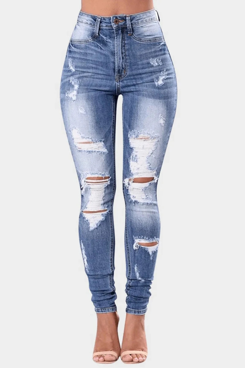 Full Size Distressed Skinny Jeans Plus Size - Wow Store