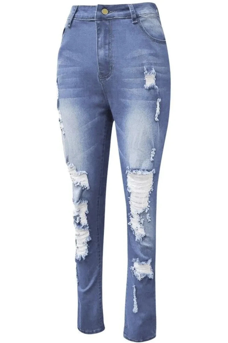 Full Size Distressed Skinny Jeans Plus Size - Wow Store