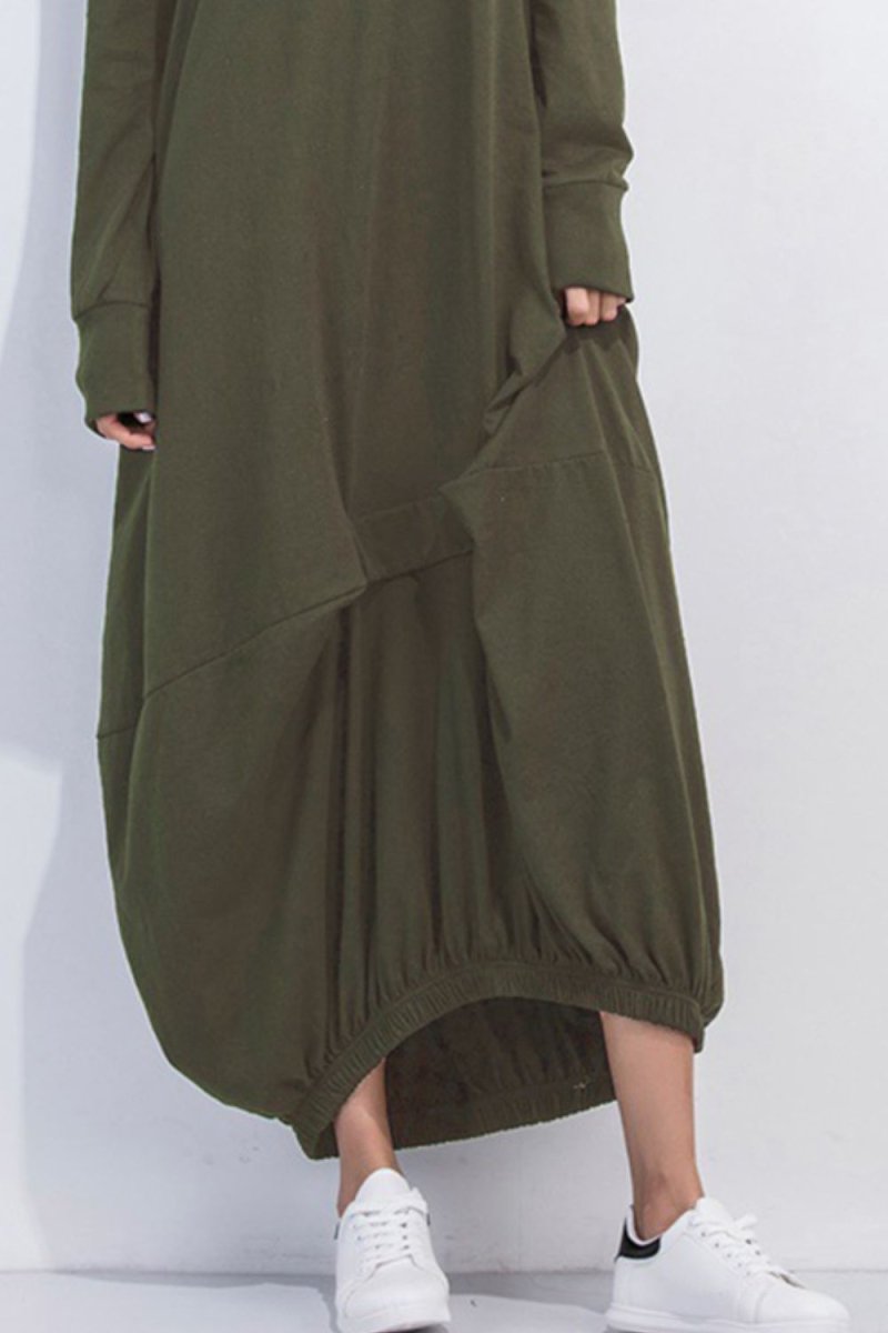 Full Size Round Neck Long Sleeve Sweatshirt Dress - Wow Store