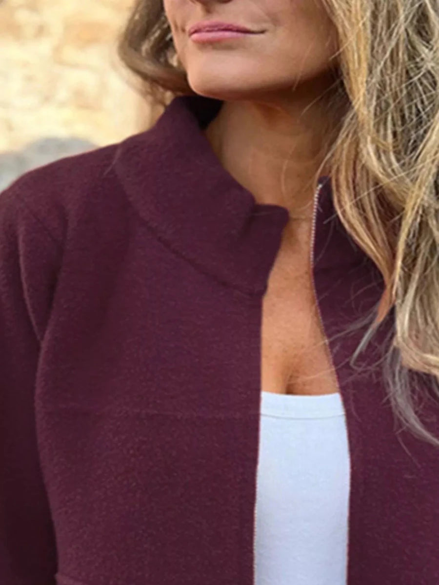 Full Size Zip - Up Long Sleeve Outerwear Plus Size - Wow Store