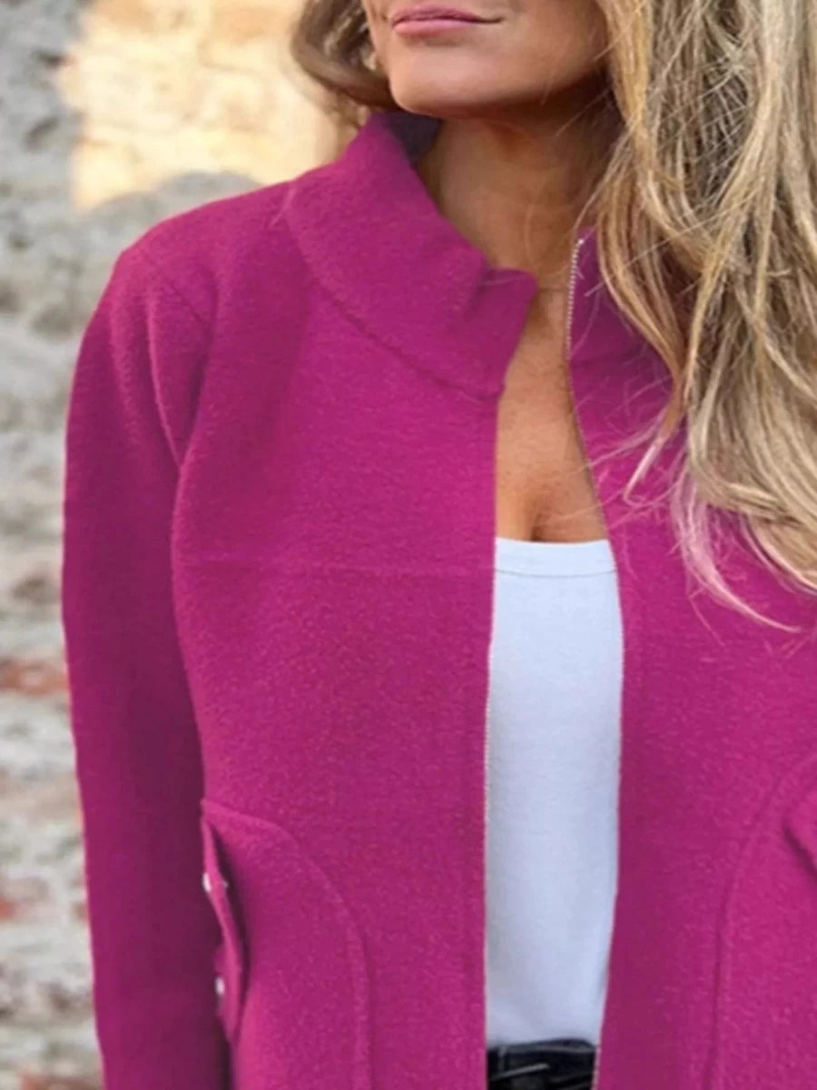 Full Size Zip - Up Long Sleeve Outerwear Plus Size - Wow Store