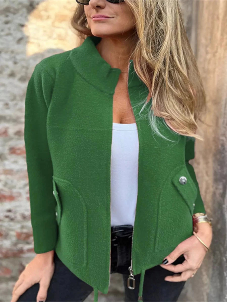 Full Size Zip - Up Long Sleeve Outerwear Plus Size - Wow Store