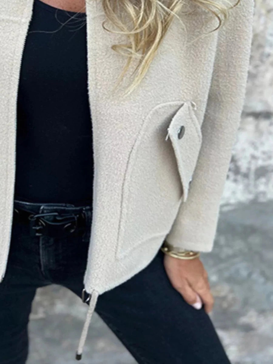 Full Size Zip - Up Long Sleeve Outerwear Plus Size - Wow Store