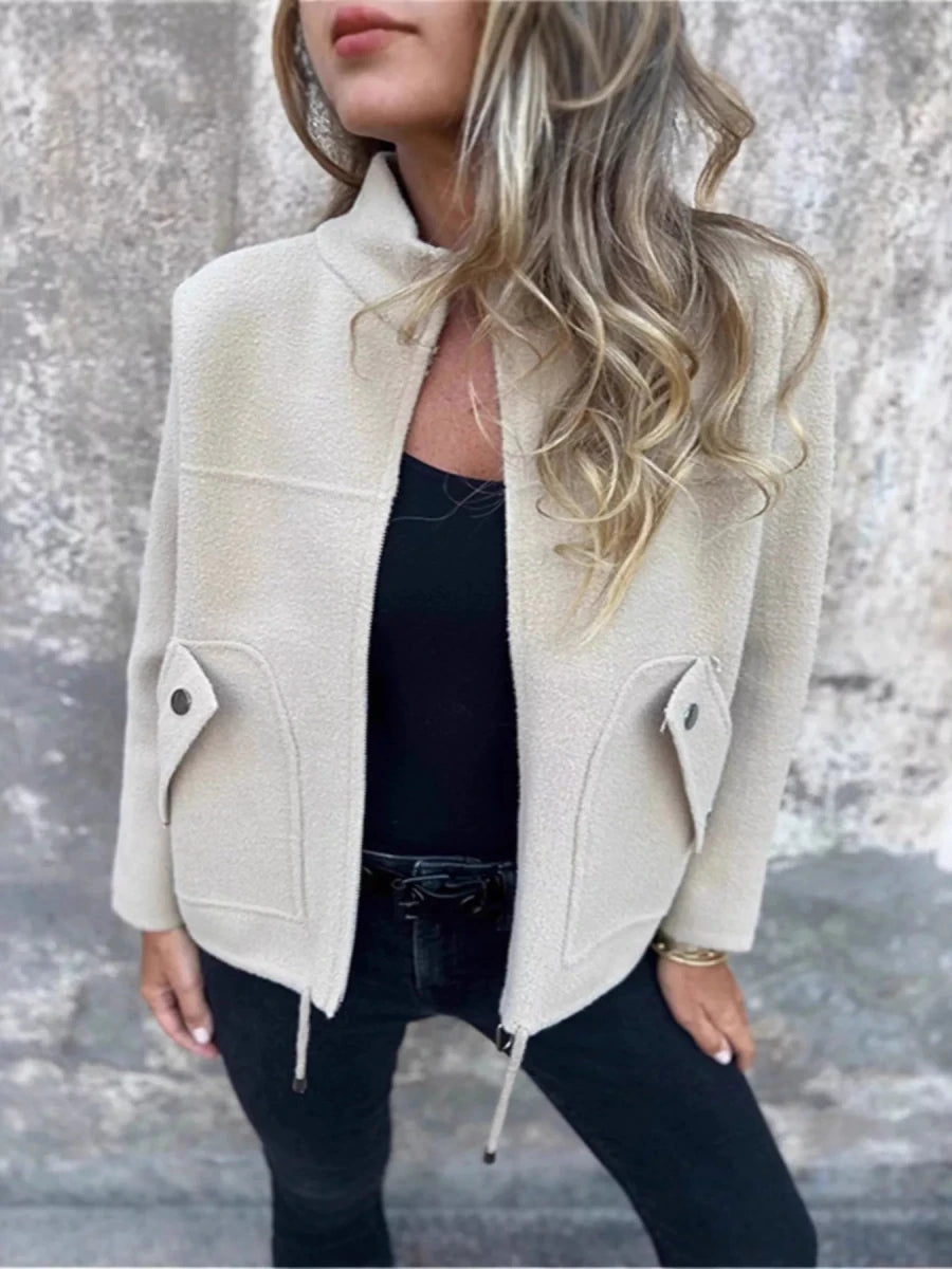Full Size Zip - Up Long Sleeve Outerwear Plus Size - Wow Store