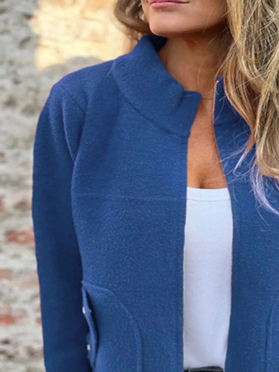 Full Size Zip - Up Long Sleeve Outerwear Plus Size - Wow Store